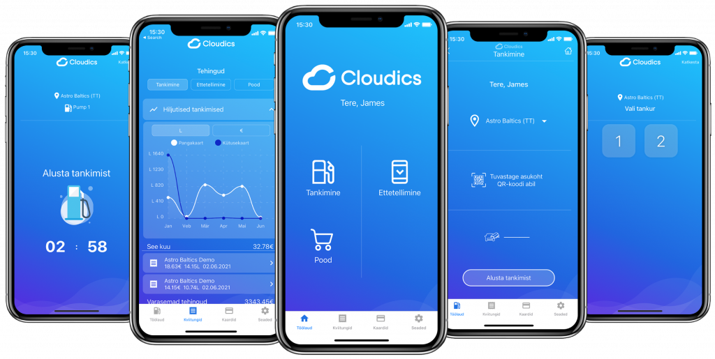 Cloudics mobile payment app views