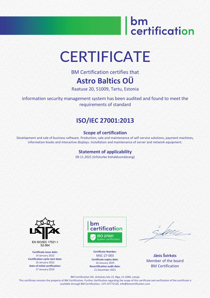infoturve – ISO 27001:2013