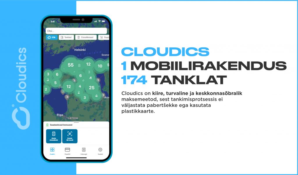 Cloudicsiga saab tankida 174 tanklas üle Eesti.